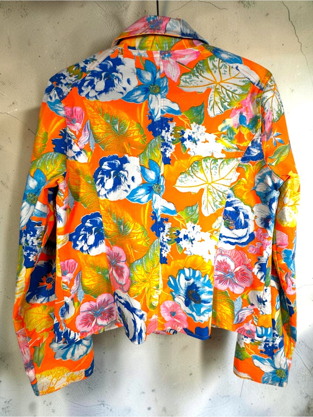 Smashed Lemon Large EUC Floral Moto Jacket Orange Blue Yellow Multi Colour Large - Picture 3 of 15